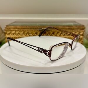 Konishi Japan - Satin Plum Flex Titanium Rx Eyeglass Frames - EUC